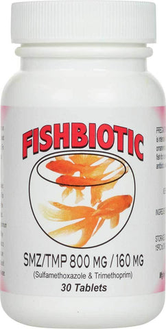 Fishbiotic - Sulfamethoxazole 800mg / Trimethoprim 160mg (Combined, 30 Count). No prescription required.